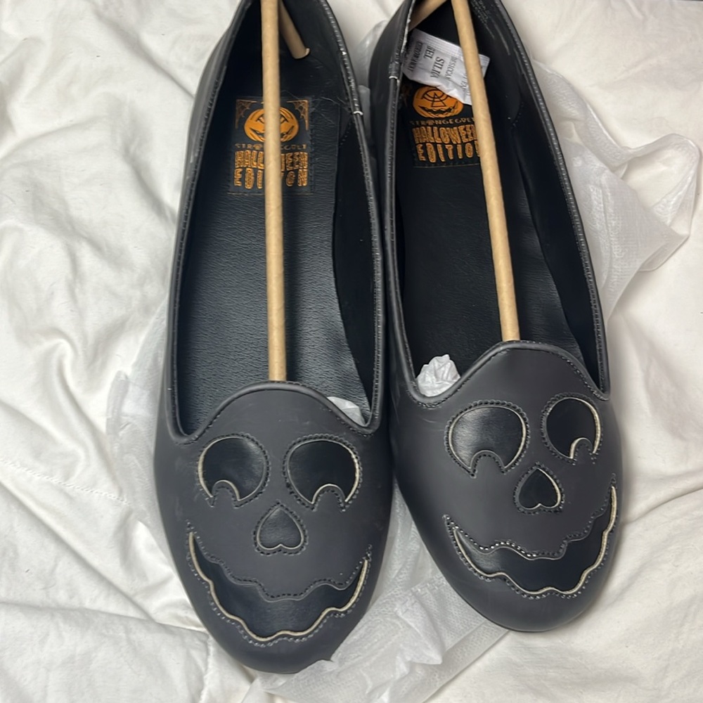 Strange Cvlt black on black Lydia jack-o’-lantern women’s size 11 flats